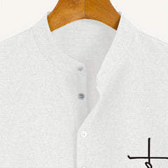 Dante | Camisa elegante de manga corta y cuello alto