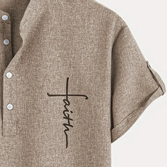 Dante | Camisa elegante de manga corta y cuello alto