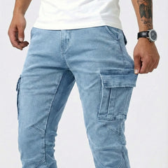 Pantalón Cargo Marino Elástico